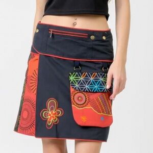🎉 GiaJean Boutique " ALBANY " Hand Made Wrap Skirt with Embroidery Detail